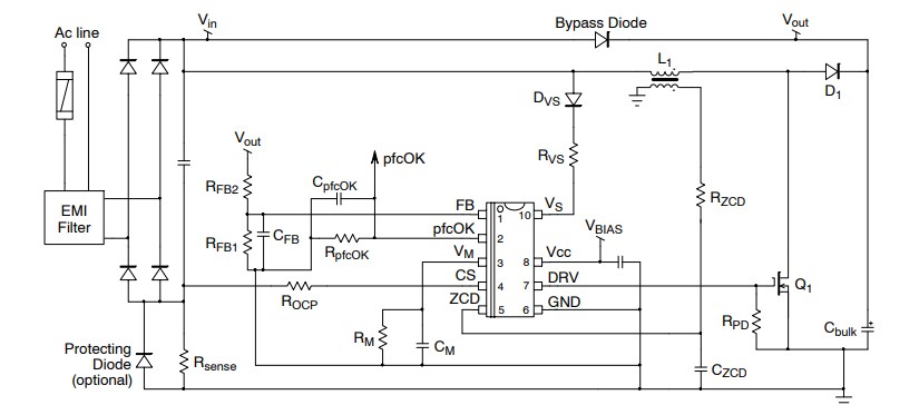 Schematic - onsemi NCP1655 Power Factor Controllers